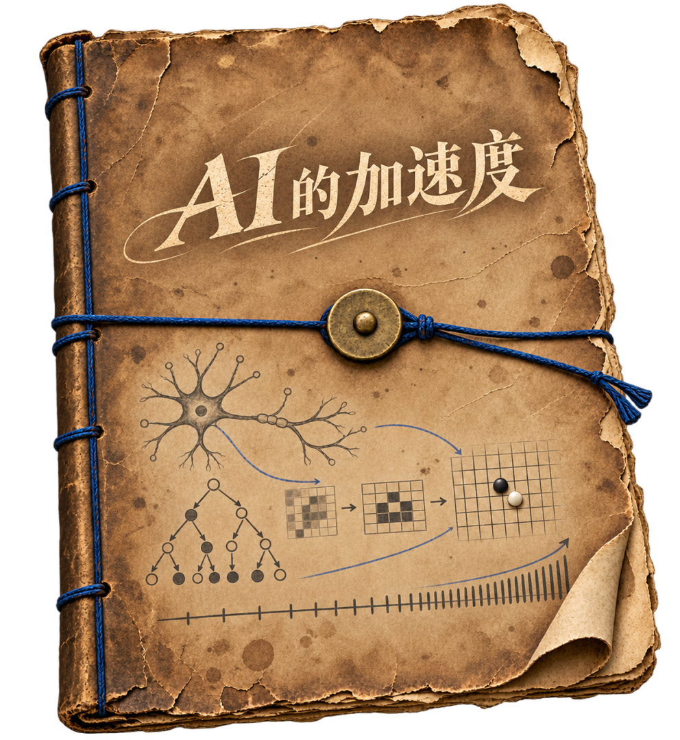 封面印有「AI 的加速度」的厚档案
